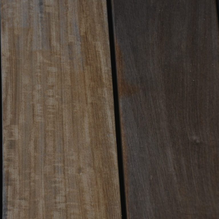 Terrasse en bois nettoyée à la vapeur